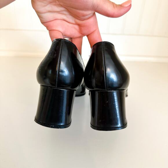 Dolce & Gabbana Italian Leather Square Toe Pumps Black - Picture 7 of 11